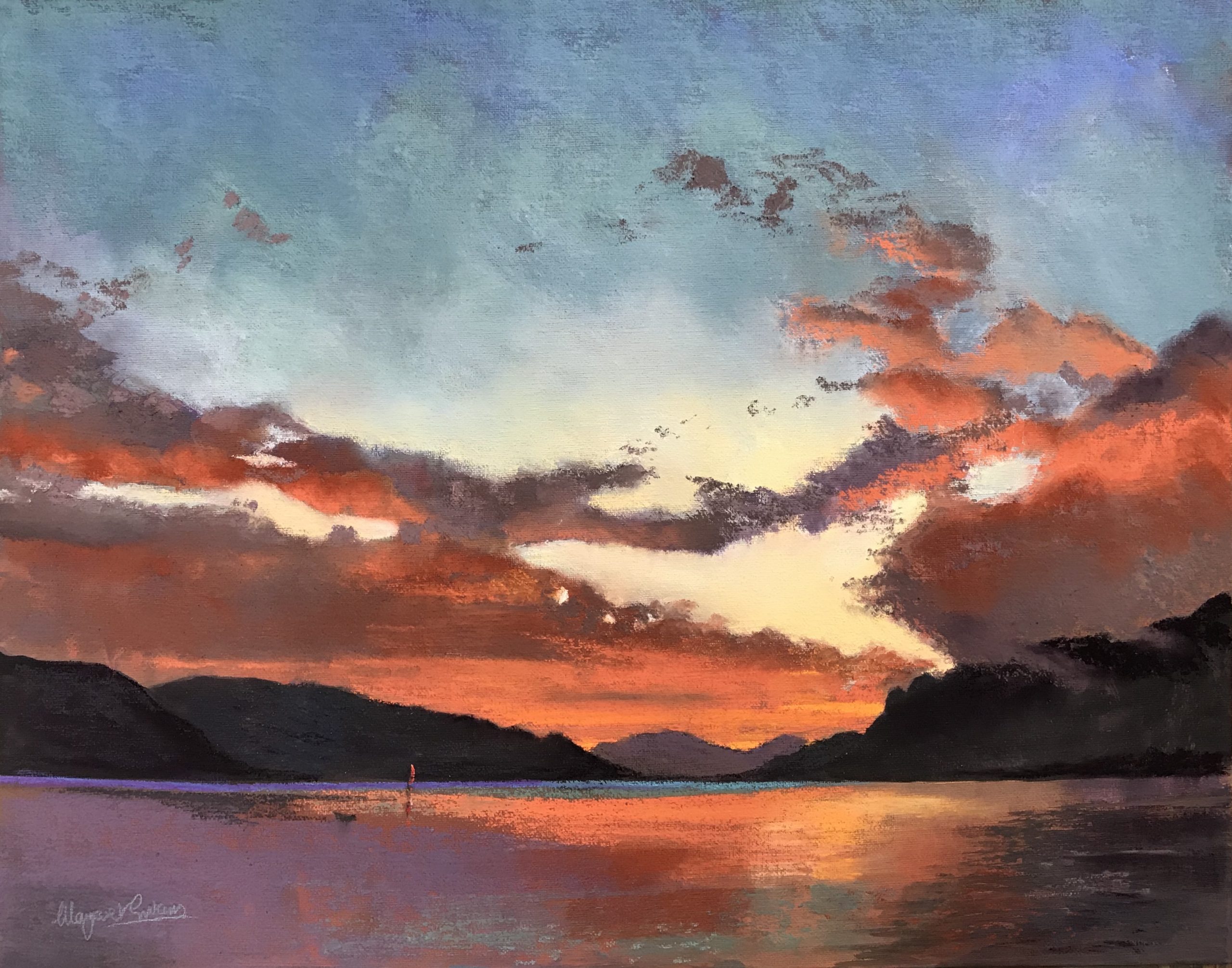 Red Sail at Sunset